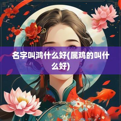 名字叫鸿什么好(属鸡的叫什么好)