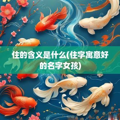 住的含义是什么(住字寓意好的名字女孩)