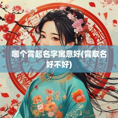 哪个霄起名字寓意好(霄取名好不好)