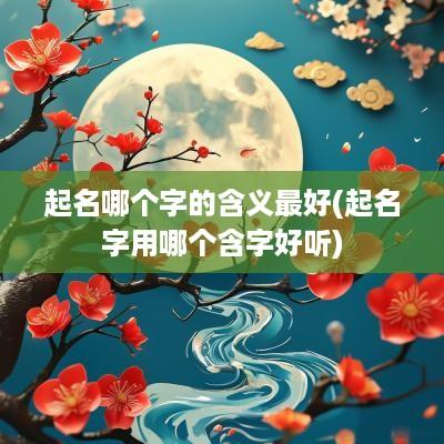 起名哪个字的含义最好(起名字用哪个含字好听)