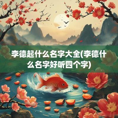 李德起什么名字大全(李德什么名字好听四个字)