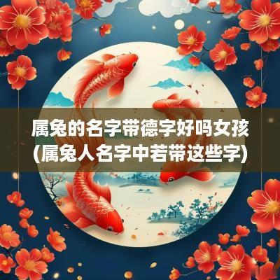 属兔的名字带德字好吗女孩(属兔人名字中若带这些字)