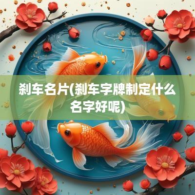 刹车名片(刹车字牌制定什么名字好呢)