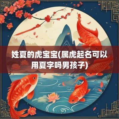 姓夏的虎宝宝(属虎起名可以用夏字吗男孩子)