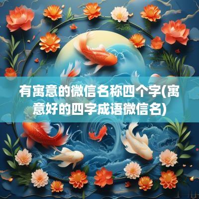 有寓意的微信名称四个字(寓意好的四字成语微信名)