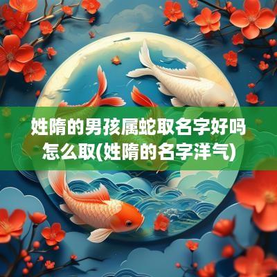 姓隋的男孩属蛇取名字好吗怎么取(姓隋的名字洋气)