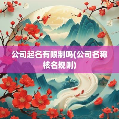 公司起名有限制吗(公司名称核名规则)