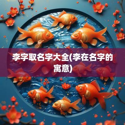 李字取名字大全(李在名字的寓意)
