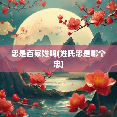 忠是百家姓吗(姓氏忠是哪个忠)