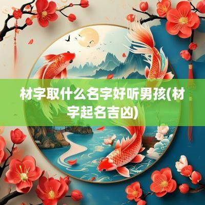材字取什么名字好听男孩(材字起名吉凶)
