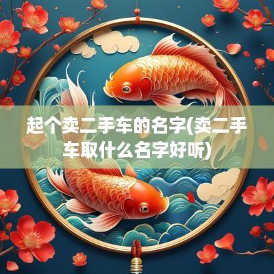 起个卖二手车的名字(卖二手车取什么名字好听)