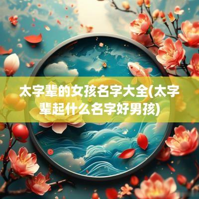 太字辈的女孩名字大全(太字辈起什么名字好男孩)