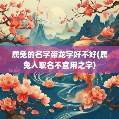 属兔的名字带龙字好不好(属兔人取名不宜用之字)