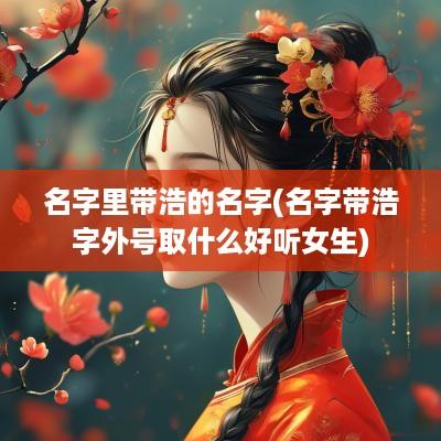 名字里带浩的名字(名字带浩字外号取什么好听女生)