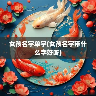 女孩名字单字(女孩名字带什么字好听)