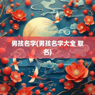 男孩名字(男孩名字大全 取名)