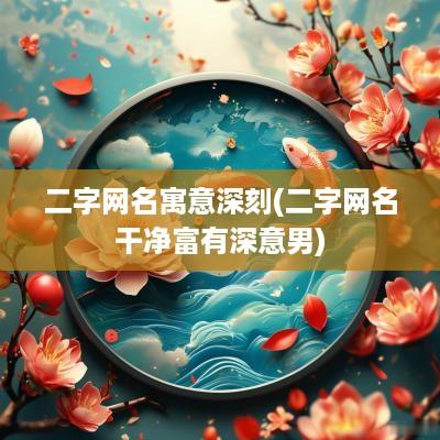 二字网名寓意深刻(二字网名干净富有深意男)