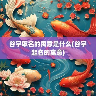 谷字取名的寓意是什么(谷字起名的寓意)