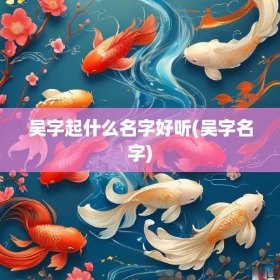 吴字起什么名字好听(吴字名字)