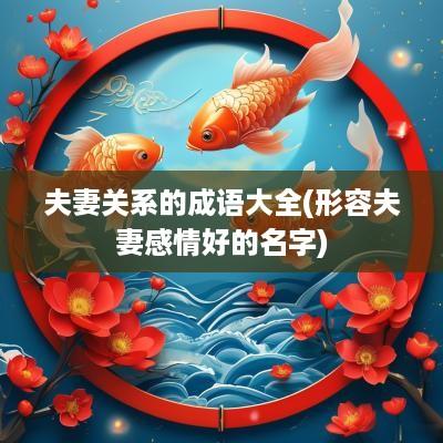 夫妻关系的成语大全(形容夫妻感情好的名字)
