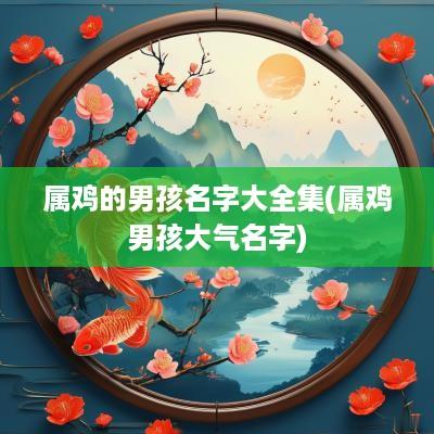 属鸡的男孩名字大全集(属鸡男孩大气名字)