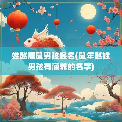 姓赵属鼠男孩起名(蛇年赵姓男孩有涵养的名字)