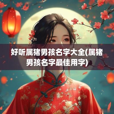 好听属猪男孩名字大全(属猪男孩名字最佳用字)