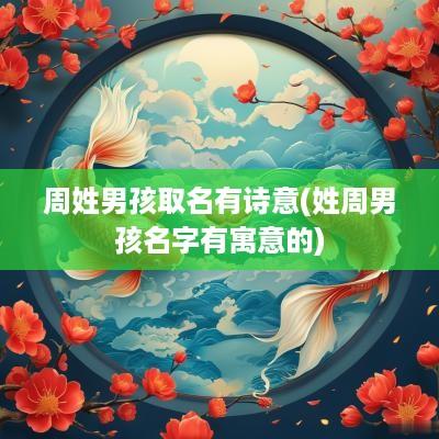 周姓男孩取名有诗意(姓周男孩名字有寓意的)