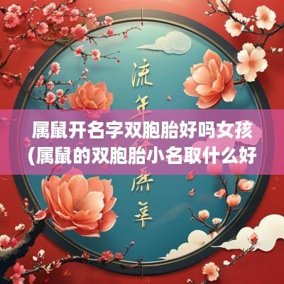 属鼠开名字双胞胎好吗女孩(属鼠的双胞胎小名取什么好)