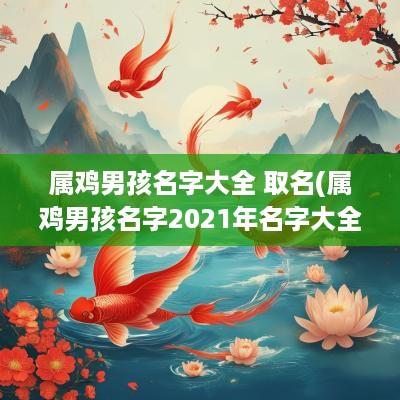 属鸡男孩名字大全 取名(属鸡男孩名字2025年名字大全)