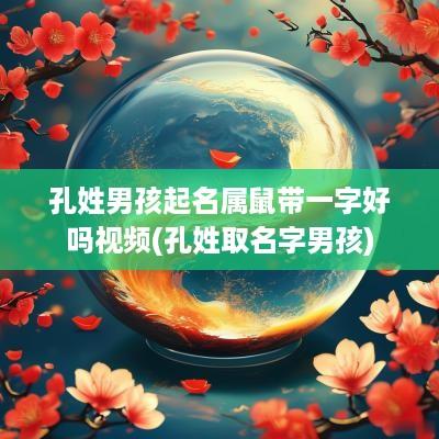 孔姓男孩起名属鼠带一字好吗视频(孔姓取名字男孩)
