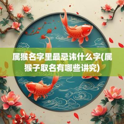 属猴名字里最忌讳什么字(属猴子取名有哪些讲究)