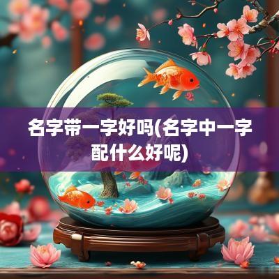 名字带一字好吗(名字中一字配什么好呢)