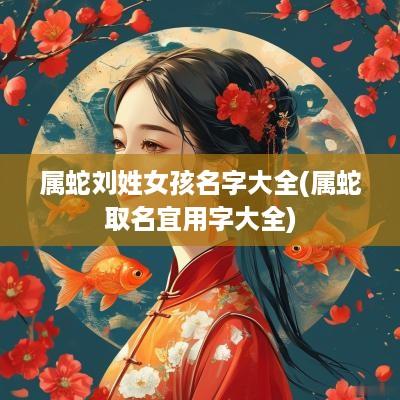 属蛇刘姓女孩名字大全(属蛇取名宜用字大全)