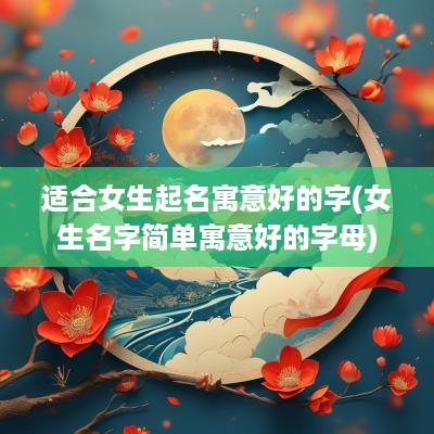 适合女生起名寓意好的字(女生名字简单寓意好的字母)
