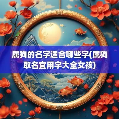属狗的名字适合哪些字(属狗取名宜用字大全女孩)