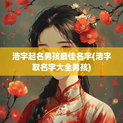 浩字起名男孩最佳名字(浩字取名字大全男孩)