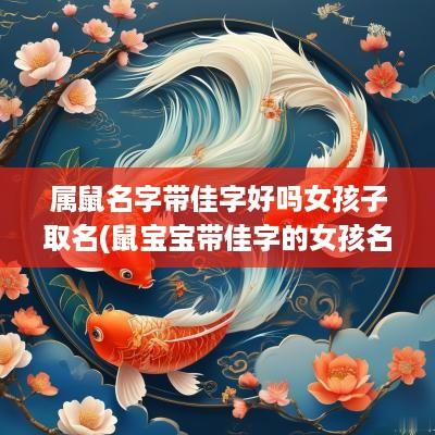 属鼠名字带佳字好吗女孩子取名(鼠宝宝带佳字的女孩名)