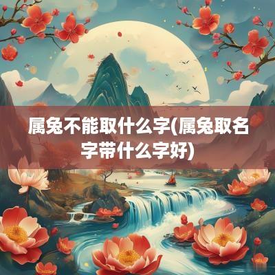 属兔不能取什么字(属兔取名字带什么字好)