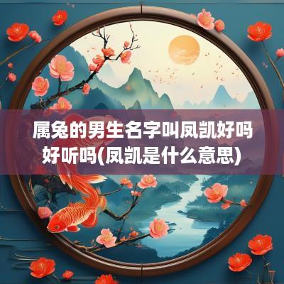 属兔的男生名字叫凤凯好吗好听吗(凤凯是什么意思)