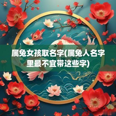 属兔女孩取名字(属兔人名字里最不宜带这些字)