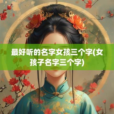 最好听的名字女孩三个字(女孩子名字三个字)