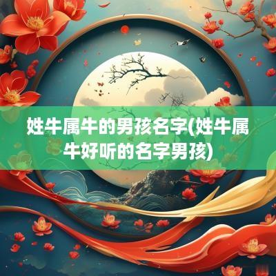姓牛属牛的男孩名字(姓牛属牛好听的名字男孩)