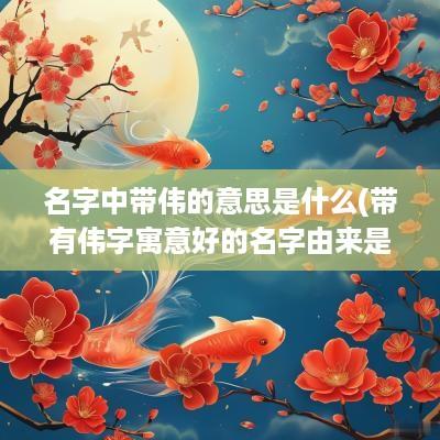 名字中带伟的意思是什么(带有伟字寓意好的名字由来是什么)