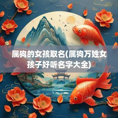 属狗的女孩取名(属狗万姓女孩子好听名字大全)