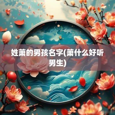 姓萧的男孩名字(萧什么好听男生)