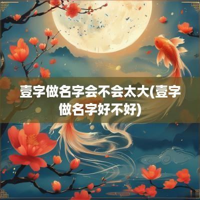 壹字做名字会不会太大(壹字做名字好不好)