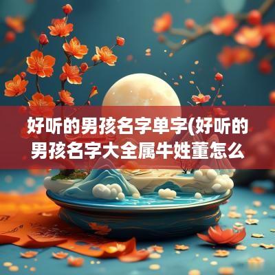 好听的男孩名字单字(好听的男孩名字大全属牛姓董怎么取)