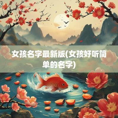 女孩名字最新版(女孩好听简单的名字)