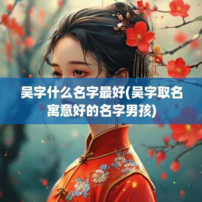 吴字什么名字最好(吴字取名寓意好的名字男孩)